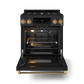 Gordon Ramsay by THOR Kitchen 30" 4.55 cu. ft. Professional Propane Gas Range with Tilt Panel Touch Control and Self-Clean in Matte Black with Bronze Accents, RSG30BLP-BRZ