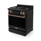 Gordon Ramsay by THOR Kitchen 30" 4.55 cu. ft. Professional Natural Gas Range with Tilt Panel Touch Control and Self-Clean in Matte Black with Rose Gold Accents, RSG30B-RSG