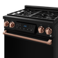 Gordon Ramsay by THOR Kitchen 30" 4.55 cu. ft. Professional Natural Gas Range with Tilt Panel Touch Control and Self-Clean in Matte Black with Rose Gold Accents, RSG30B-RSG