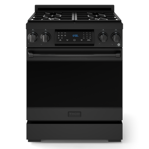 Gordon Ramsay by THOR Kitchen 30" 4.55 cu. ft. Professional Propane Gas Range with Tilt Panel Touch Control and Self-Clean in Matte Black, RSG30BLP