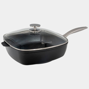 CHD Nonstick 11" x 11" Square Saute Pan with Glass Lid