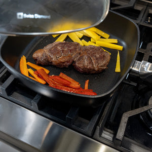 CHD Nonstick 11" x 11" Square Saute Pan with Glass Lid