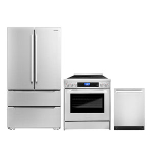 Cosmo Package - 30" Electric Range, Dishwasher and Refrigerator with Ice Maker, COS-3PKG-092