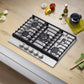 Cosmo Haven Collection 30-Inch Drop-In Gas Cooktop with 5 Sealed Burners, Cast Iron Grates, Stainless Steel, COS-CTGH305SS