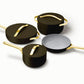 Caraway Deluxe Cookware Set in Black with Gold Handles