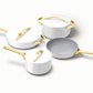 Caraway Deluxe Cookware Set in White with Gold Handles