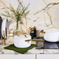 Caraway Deluxe Cookware Set in White with Gold Handles