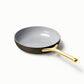 Caraway Fry Pan Duo in Black with Gold Handles