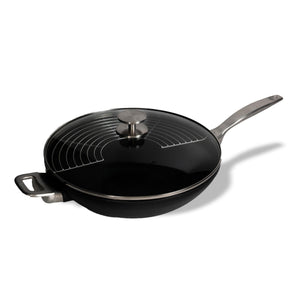 CXD PFAS Free Nonstick  Wok with Lid and Rack - 12.5" (32 cm), 5.3 QT (5 L)