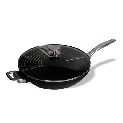 CXD PFAS Free Nonstick  Wok with Lid and Rack - 12.5" (32 cm), 5.3 QT (5 L)