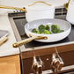 Caraway Fry Pan in White with Gold Handle