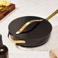 Caraway Sauté Pan in Black with Gold Handle