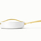Caraway Sauté Pan in White with Gold Handle