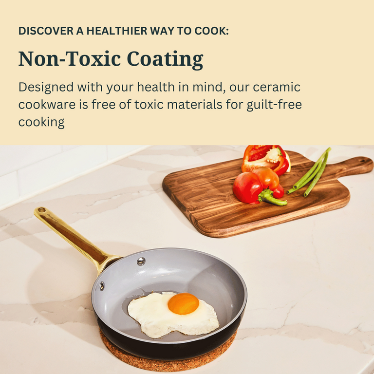 Caraway Mini Duo Cookware Set in White with Gold Handles Premium Home