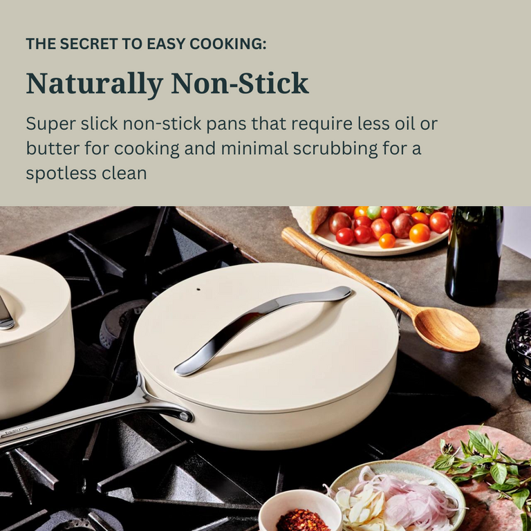 Caraway Deluxe Cookware Set in Black with Gold Handles Premium Home