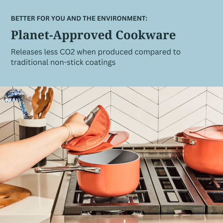 Caraway Deluxe Cookware Set in White with Gold Handles Premium Home