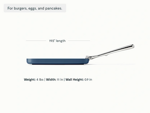 Caraway Square Griddle Pan in Navy