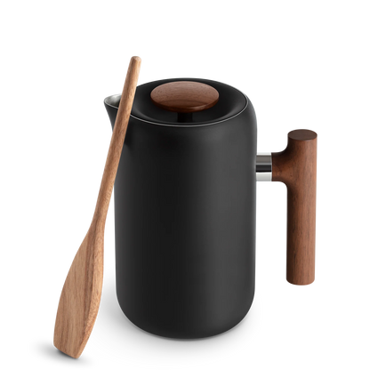 Fellow Clara French Press in Matte Black with Walnut Handle, 24oz