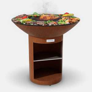 Arteflame Classic 40" Grill - High Round Base With Storage, AFCLHRBST