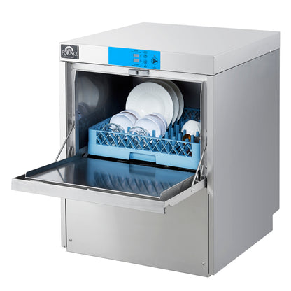 FORNO Commercial 25" Undercounter Dishwasher with 23L Tank Capacity, 3 Different Wash Cycles, High-Temperatures for Sanitation in Durable Stainless Steel, FCMDW0024