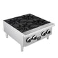 FORNO Commerciale 24" Gas Hot Plate, 4 Burners (100,000 BTU) with Cast Iron Grates and 430 Stainless Steel Body, FCMHP0079-24