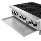 FORNO Commercial 36" Gas Hot Plate, 6 Burners (150,000 BTU) with Cast Iron Grates and 430 Stainless Steel Body, FCMHP0079-36