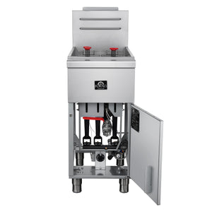 FORNO Commerciale Propane Gas Deep Fryer, 3 Burners, 90,000 BTU, 40lbs Oil Capacity, FCMGF0016