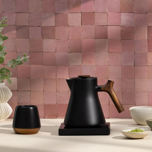 Fellow Corvo EKG Pro Electric Kettle in Pro Studio Matte Black with Walnut Accents | Studio Edition
