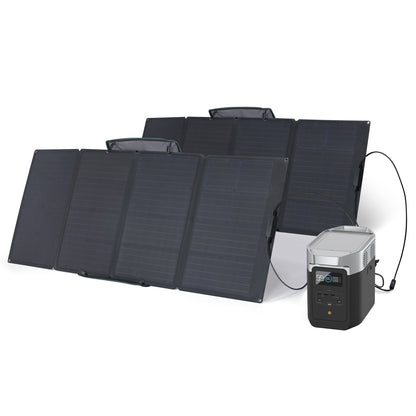 EcoFlow Package - DELTA 2 Portable Power Station (1024Wh) and 2 x Portable Solar Panel (160W)