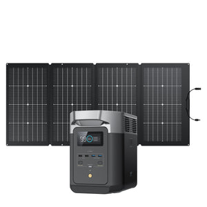 EcoFlow Package - DELTA 2 Max Portable Power Station (2048Wh) and 1 x Bifacial Portable Solar Panel (220W)