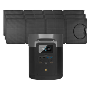 EcoFlow Package - DELTA Max 2000 Portable Power Station (2016Wh) and 3 x Portable Solar Panel (110W)