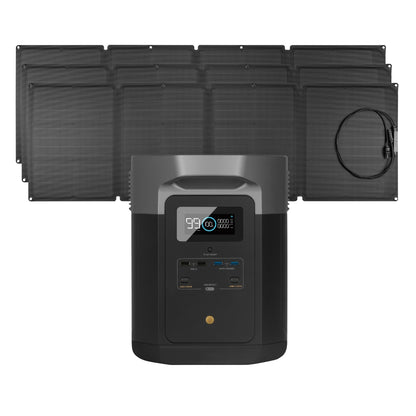 EcoFlow Package - DELTA Max 2000 Portable Power Station (2016Wh) and 3 x Portable Solar Panel (110W)