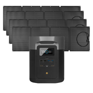EcoFlow Package - DELTA Max 2000 Portable Power Station (2016Wh) and 4 x Portable Solar Panel (110W)