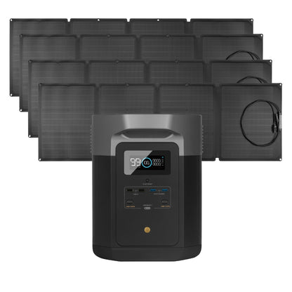 EcoFlow Package - DELTA Max 2000 Portable Power Station (2016Wh) and 4 x Portable Solar Panel (110W)
