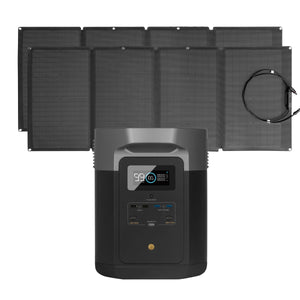 EcoFlow Package - DELTA Max 2000 Portable Power Station (2016Wh) and 2 x Portable Solar Panel (160W)