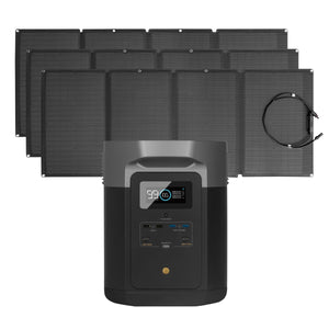 EcoFlow Package - DELTA Max 2000 Portable Power Station (2016Wh) and 3 x Portable Solar Panel (160W)