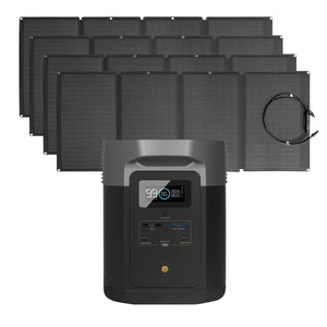 EcoFlow Package - DELTA Max 2000 Portable Power Station (2016Wh) and 4 x Portable Solar Panel (160W)