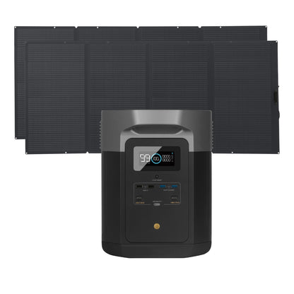 EcoFlow Package - DELTA Max 2000 Portable Power Station (2016Wh) and 2 x Portable Solar Panel (400W)