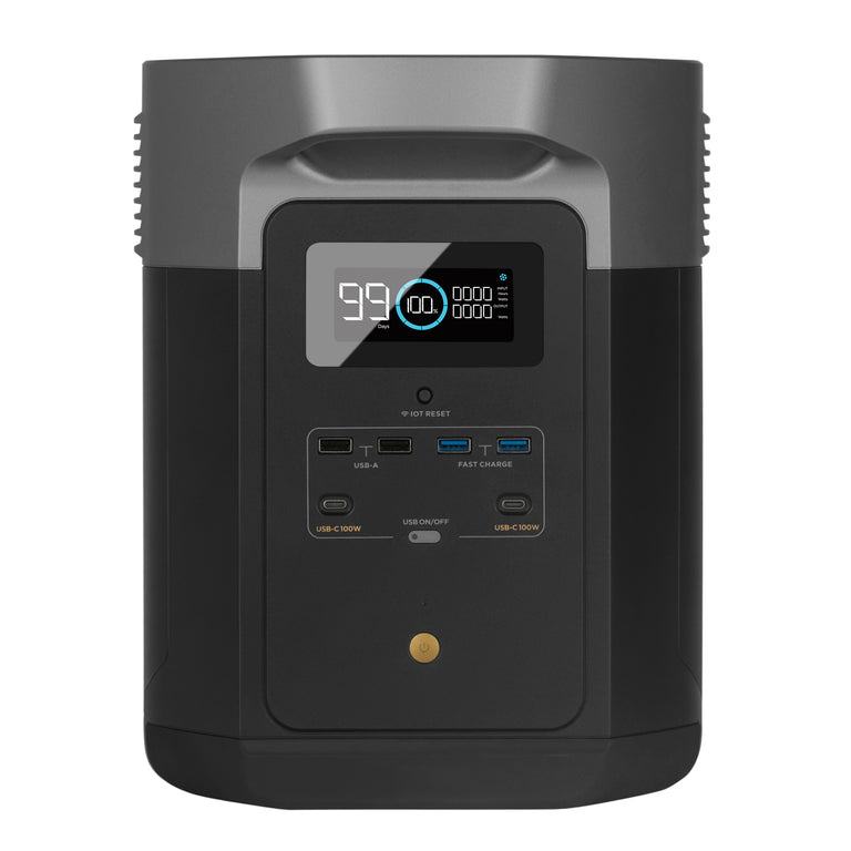 EcoFlow Package - WAVE 2 Portable Air Conditioner, DELTA Max 1600 Portable Power Station (1612Wh) and Extra Battery Cable