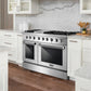 Cosmo Lumin 48" Coll 6.7 cu. ft. Double Oven Dual Fuel Range, 6 Burners, Convection Oven in Stainless Steel, COS-DFRL486GK