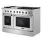 Cosmo Lumin 48" Coll 6.7 cu. ft. Double Oven Dual Fuel Range, 6 Burners, Convection Oven in Stainless Steel, COS-DFRL486GK