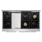 Cosmo Lumin 48" Coll 6.7 cu. ft. Double Oven Dual Fuel Range, 6 Burners, Convection Oven in Stainless Steel, COS-DFRL486GK