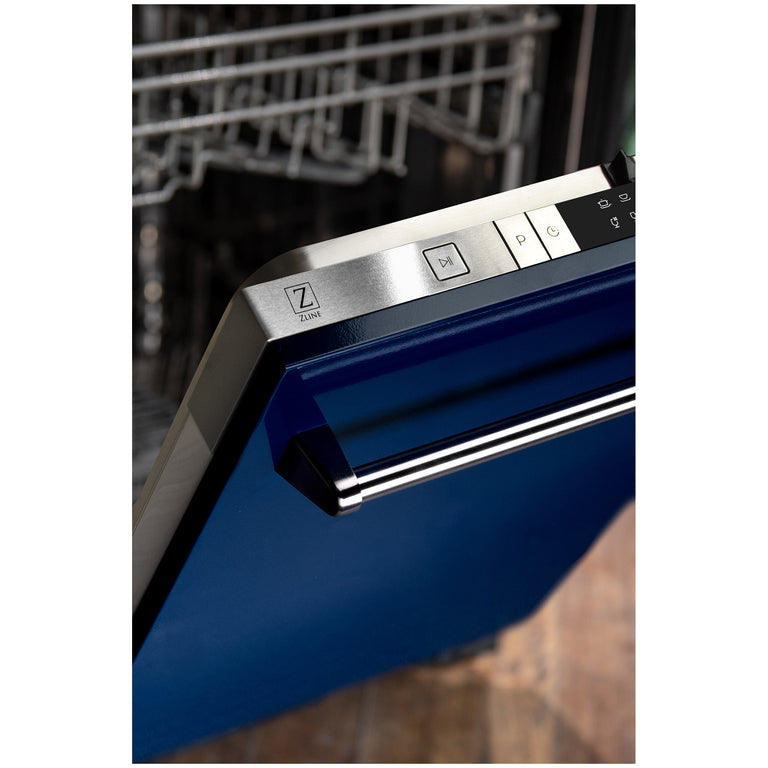 ZLINE 24 in. Top Control Dishwasher in Blue Gloss with Stainless Steel Tub, DW-BG-24