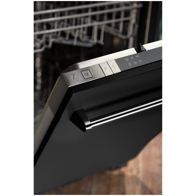 ZLINE 18 in. Top Control Dishwasher in Black Matte Stainless Steel, DW-BLM-18