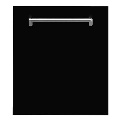 ZLINE Classic 24-Inch Top Control Built-In Dishwasher, Black Matte Panel, Traditional Handle, 52 dBA (DW-BLM-24)