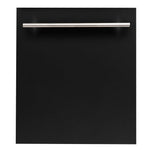 ZLINE Classic 24-Inch Top Control Built-In Dishwasher, Black Matte Panel, Modern Handle, 52 dBA (DW-BLM-H-24)