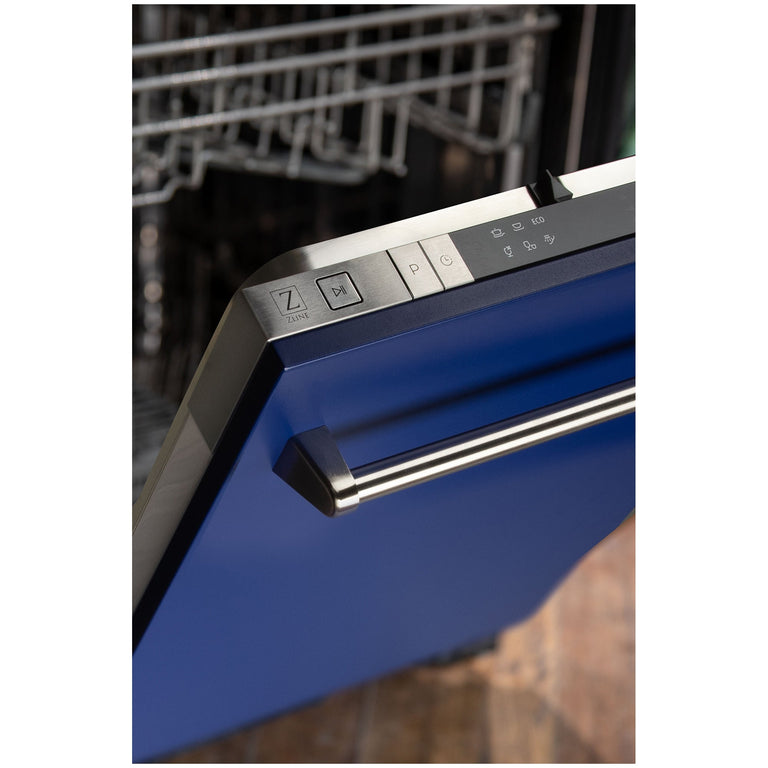 ZLINE 18 in. Top Control Dishwasher in Blue Matte Stainless Steel, DW-BM-18