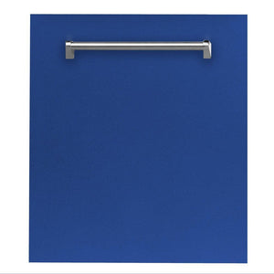 ZLINE Classic 24-Inch Top Control Built-In Dishwasher, Blue Matte Panel, Traditional Handle, 52 dBA (DW-BM-24)