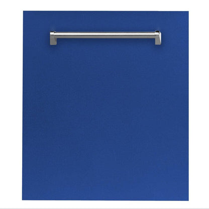 ZLINE Classic 24-Inch Top Control Built-In Dishwasher, Blue Matte Panel, Traditional Handle, 52 dBA (DW-BM-24)