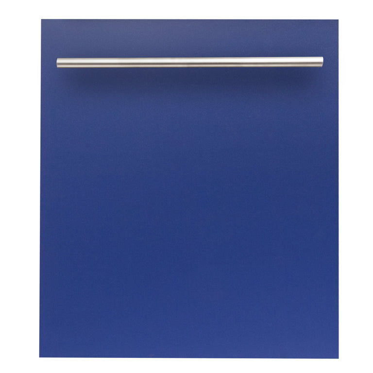 ZLINE 24 in. Top Control Dishwasher in Blue Matte with Stainless Steel Tub and Modern Handle, DW-BM-H-24